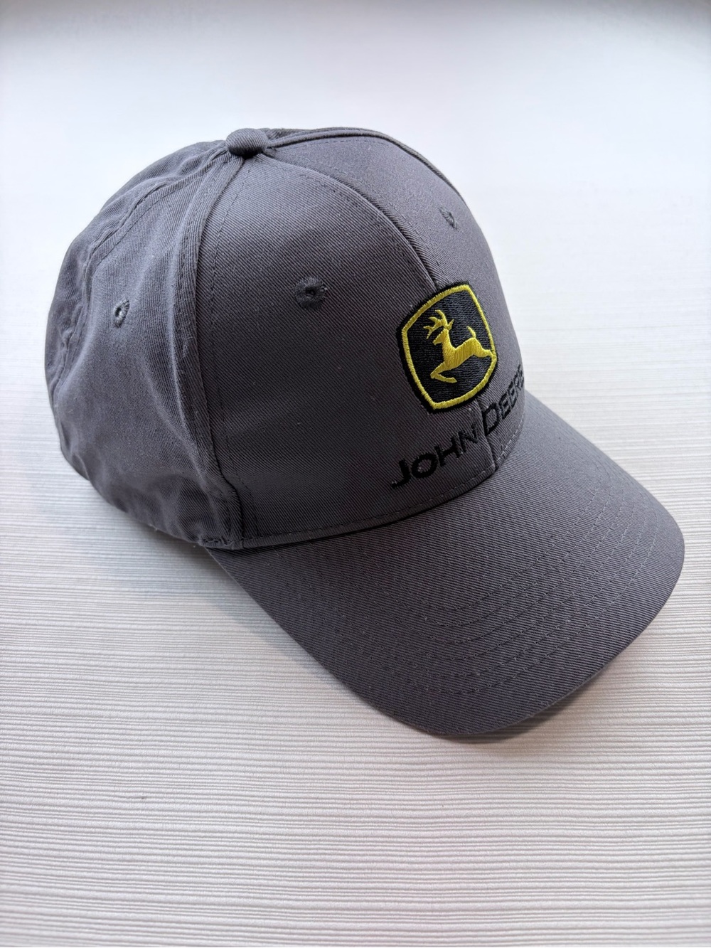 John Deere Gray Cap with Yellow Emblem